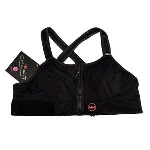 SHEFiT Luxe Black High Impact Sports Bra Size Large NWT